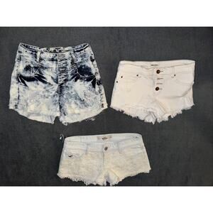 Lot 3 Hollister Billabong 26 Rue 21 1/2 Jean Shorts Denim Low Rise 2” Inseam